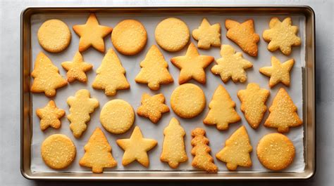 Butterplätzchen in verschiedenen Formen und Dekorationen