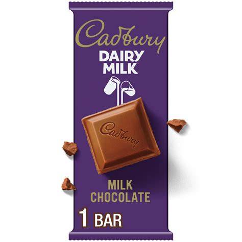 Cadbury Dairy Milk Schokoladentafel mit Milchglas