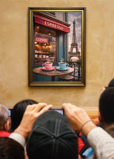 Café in Paris mit Blick auf Pâtisserie-Vitrine