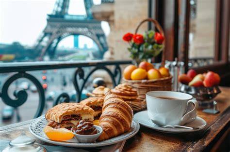 Cafés und Croissants in Paris