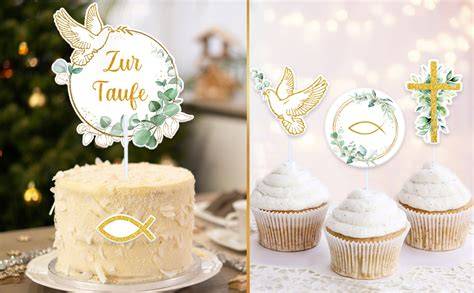 Cake Topper und Dekorationsmöglichkeiten für Firmungstorten