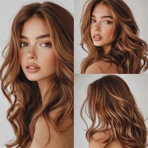 Caramel-Haarfarbe Nuancen Palette