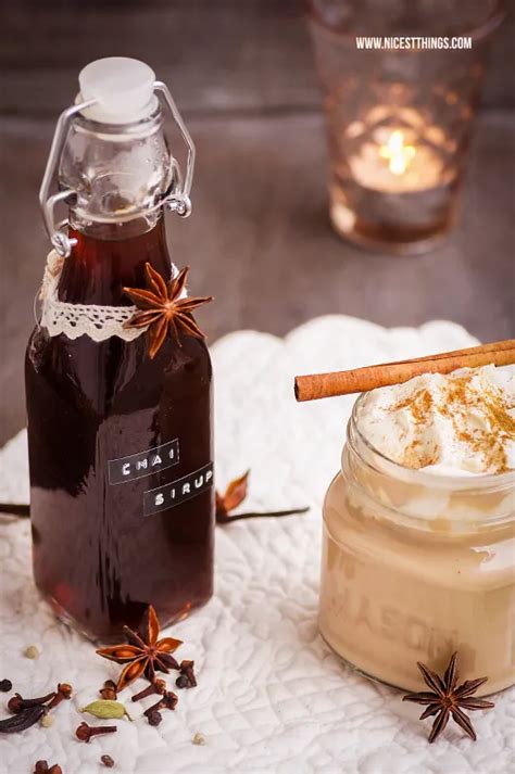 Chai-Gewürze und Zutaten für Sirup