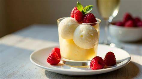 Champagnersorbet Zutaten: Zitrusfrüchte und Champagner