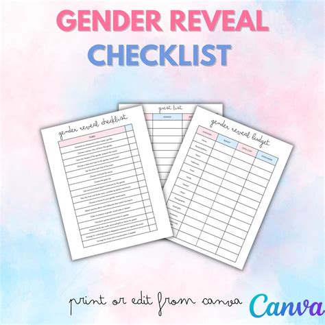 Checkliste Gender Reveal Party Organisation