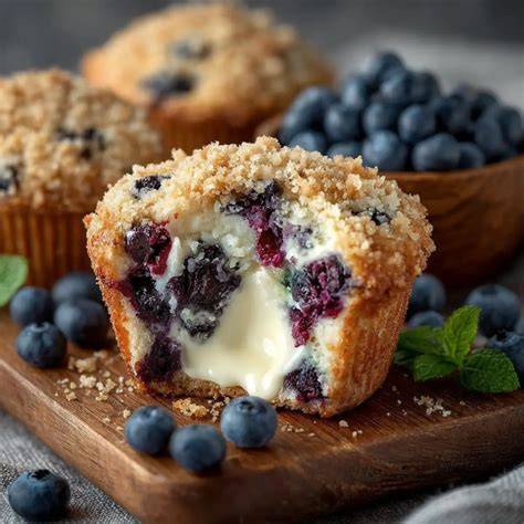 Cheesecake Muffins mit Blaubeer-Frosting