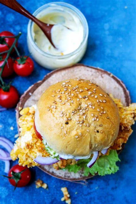 Chickenburger mit Honig-Senf-Soße