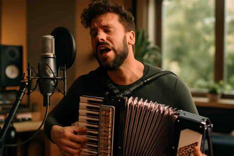 Claudio Capéo mit Akkordeon
