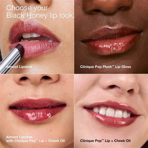 Close-up Black Honey Clinique auf Lippen