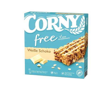 Corny Free White Schokolade - Produktfoto mit Ernährungshinweisen