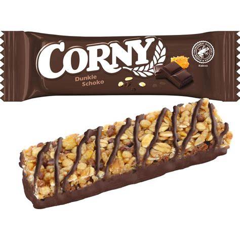 Corny Schoko Müsliriegel mit Zutatenübersicht