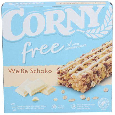 Corny Variantenübersicht: Free Weiße Schoko, Nussvoll Mandel-Weiße Schokolade, Klassiker