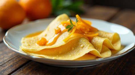 Crêpes Suzette flambiert mit Orangensauce