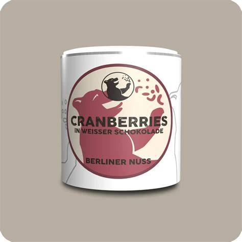 Cranberries umhüllt von weißer Schokolade, Nahaufnahme