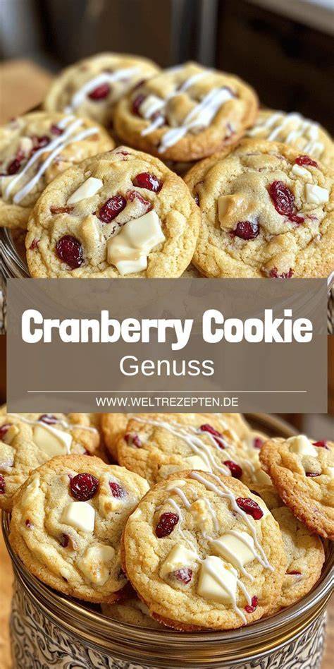 Cranberry Cookies mit weißer Schokolade auf Backblech