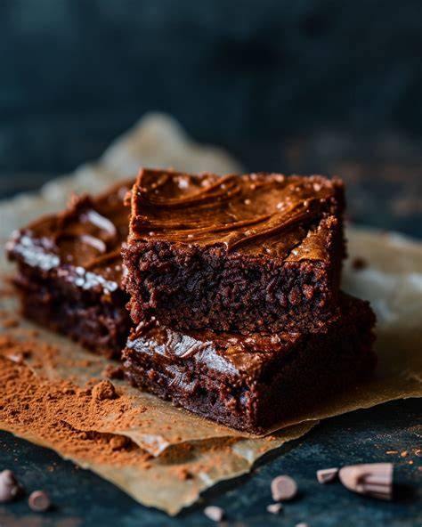 Cremige Schokoglasur mit Kakaonibs auf Brownies