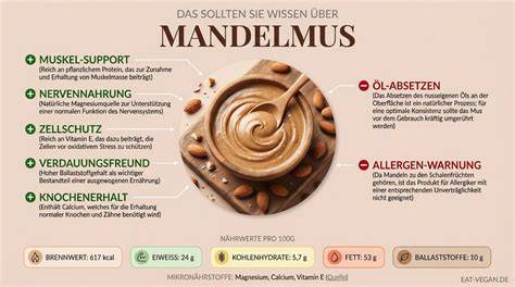 Cremiger Mixer-Drink: Mandelmus, Haferdrink und Kakao