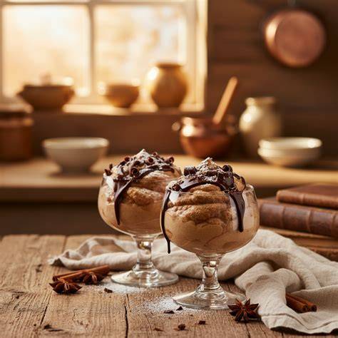 Cremiges Lebkuchen-Mousse in Dessertschale