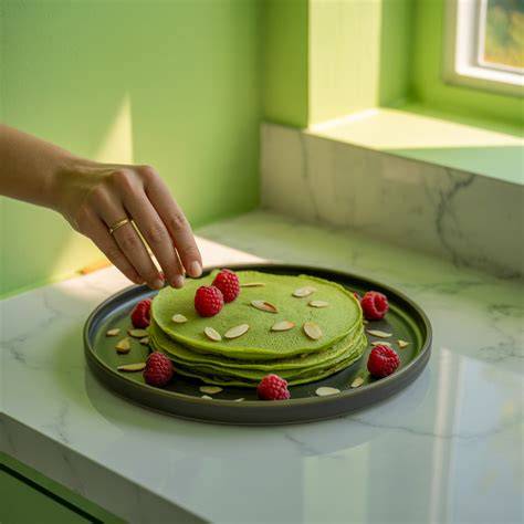 Crepes mit Matcha Schritt-für-Schritt