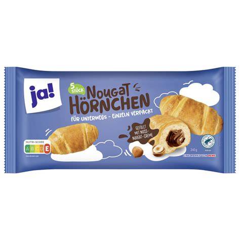 Croissant mit Nuss-Nougat-Füllung und Nährwertangaben