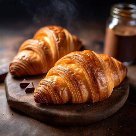 Croissant und Pain au Chocolat in französischer Bäckerei