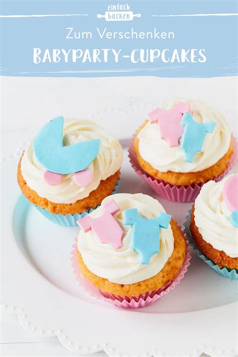 Cupcakes mit Babyparty-Deko