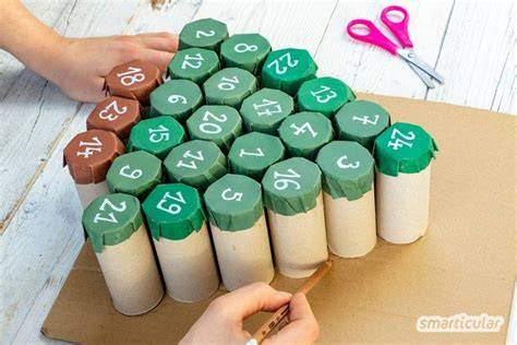 DIY Adventskalender aus Klopapierrollen und Papiertüten