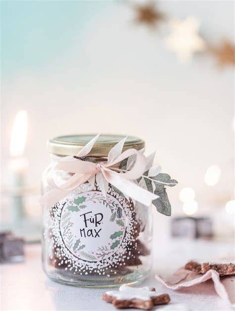 DIY Geschenkglas mit Puddingpulver und Etikett