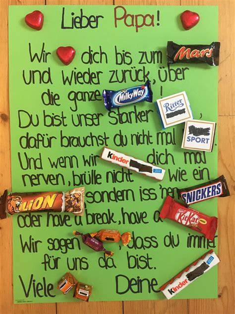 DIY Plakat mit verschiedenen Süßigkeiten und Motiven