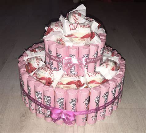 DIY Süßigkeiten-Torte in Rosa