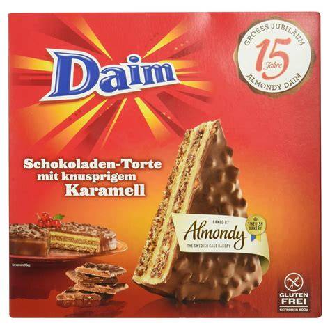 Daim Torte mit Mandeln und Schokolade