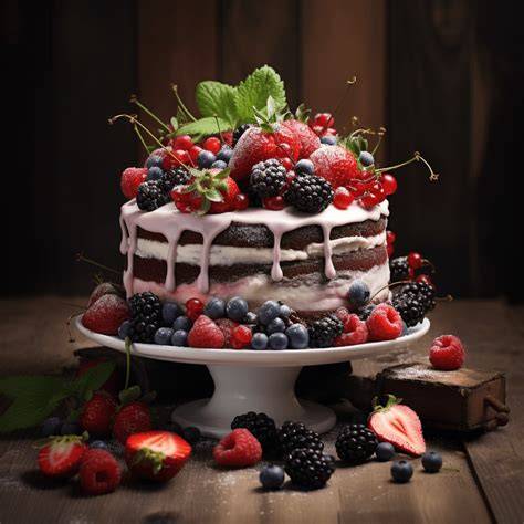 Dekoration: Schokotropfen, Beeren und Raspel auf Torte