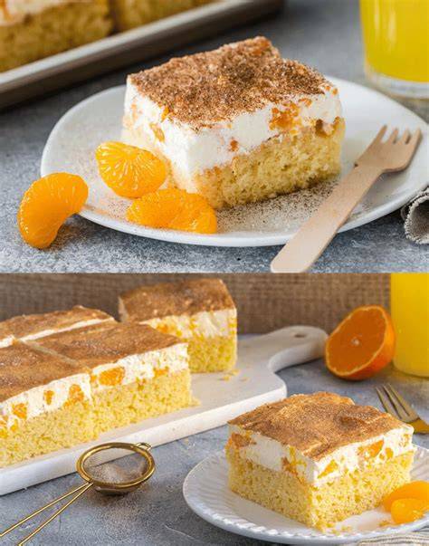 Dekorationsideen: Zimtzucker, Vanillesauce, Schlagsahne neben dem Kuchen