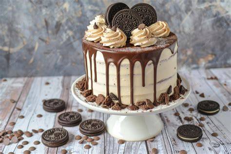 Dekorieren Oreo Kuchen mit weißer Schokolade