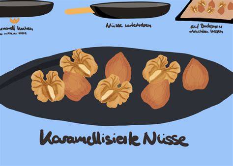 Dekorvorschlag: Karamellisierte Nüsse und Nougattuffs auf der Torte