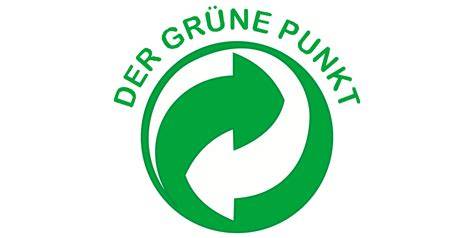 Der Grüne Punkt als Symbol für Recycling auf Verpackungen