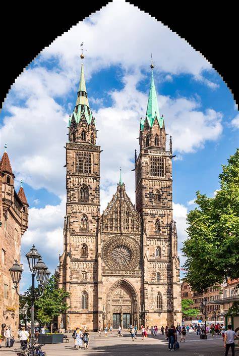 Der weltgrößte Lebkuchen vor der Lorenzkirche in Nürnberg