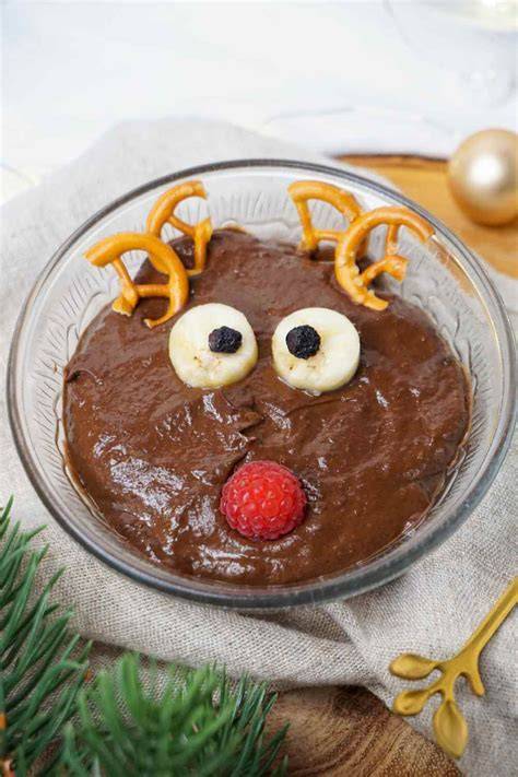 Dessert für Kinder: Schokomousse als Rentier