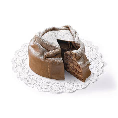 Detailansicht der Nougateindeckung auf einer Anna Torte