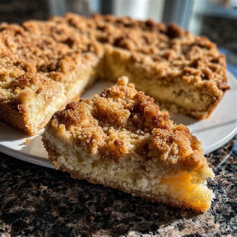 Detailaufnahme: große Butterstreusel, sichtbare Puddingschicht, wattiger Hefekrume-Anschnitt