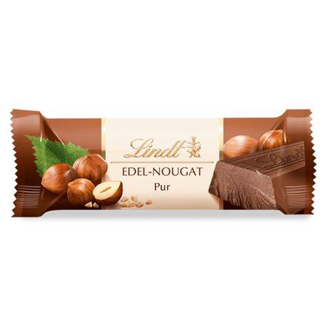 Detailaufnahme Lindt Edel Nougat Riegel