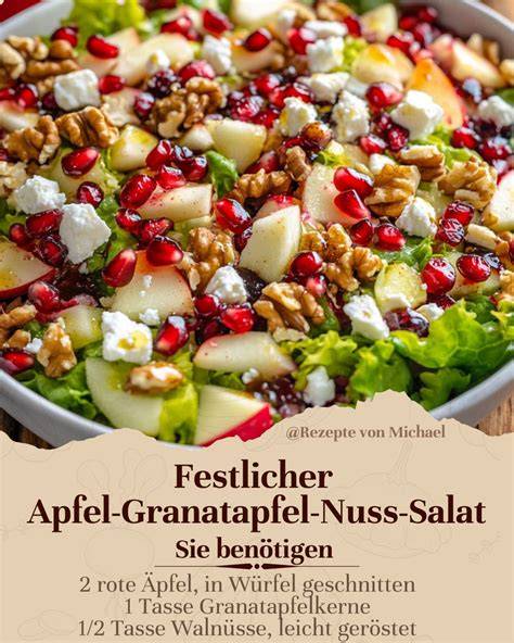Detailaufnahme geschälter Äpfel und Granatapfelkerne