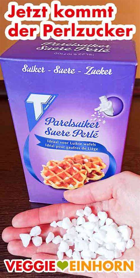 Detailaufnahme karamellisierter Perlzucker in der Waffel