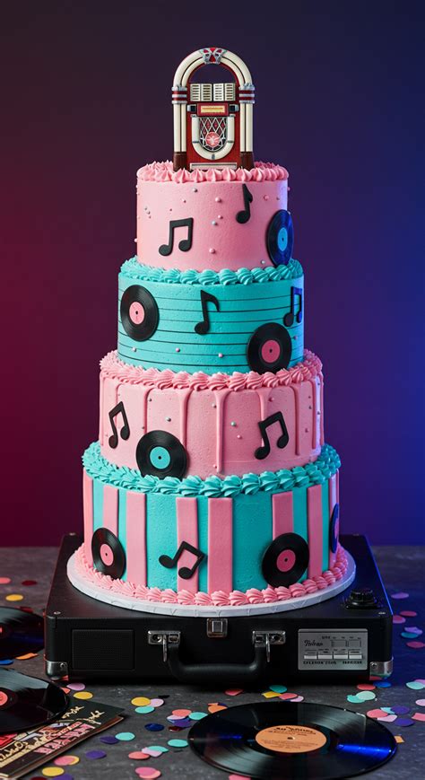 Detailfoto: Schallplatten Torte mit Label und Abnehmer