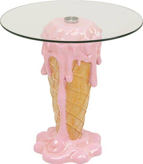 Detailfoto Tischfuß Erdbeer-Eiswaffel