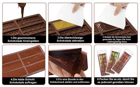 Diagramm: 3D-Druck-Modell, Vakuumformrahmen, HDPE-Folie, fertige Schokoladenform