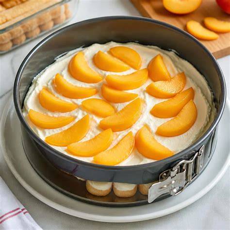 Diagramm: Schichtung der Pfirsich-Mascarpone-Torte