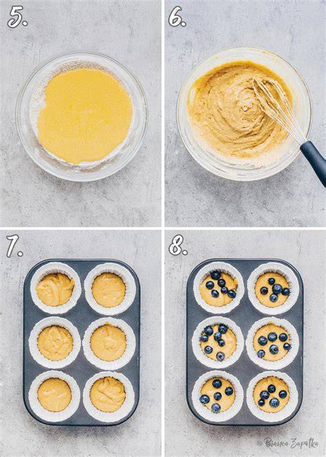 Diagramm: Typische Backschritte bei veganen Blaubeer-Muffins