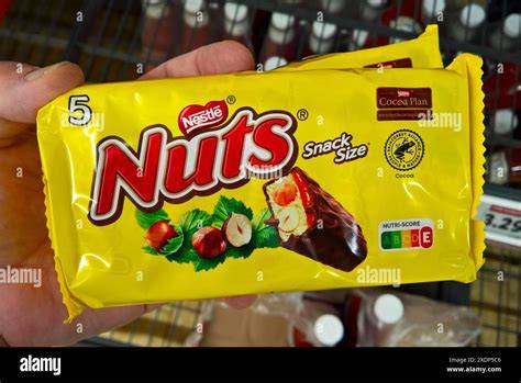 Diagramm der häufigsten Allergene im Nestle Nuts Schokoriegel