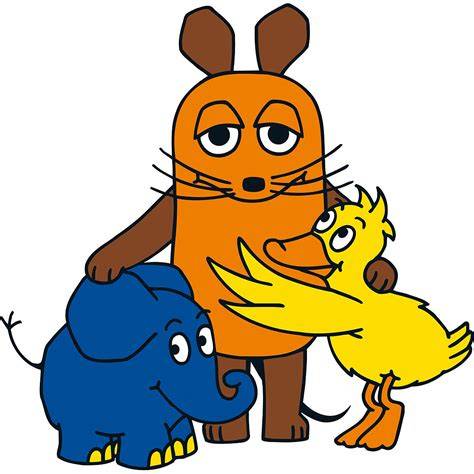 Die Maus, Elefant und Ente in weihnachtlicher Szene - Kalender Titelmotiv